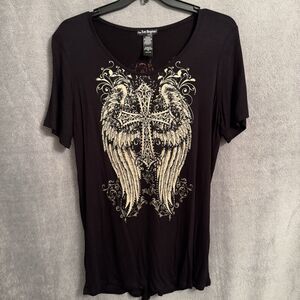 From Los Angeles by Bus Stop Women’s short sleeve Black Shirt 3XL